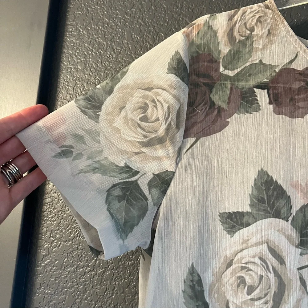 ANINE BING • Cream floral mini dress • Small - Picture 6 of 10